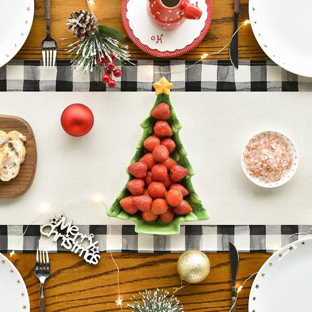 NEW  Buffalo Plaid Christmas Trees Merry Xmas Table Runner, 13 x 72 Inch - Picture 4 of 9